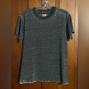 NSF Size Small Distressed Washed Black Short Sleeve Tee